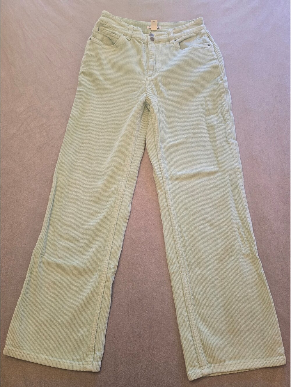 Billabong Chill Out Corduroy High-Rise Straight/Wide Leg Sage Pant(27)